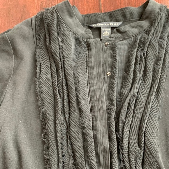 BANANA REPUBLIC BLACK SNAP SHIRT SIZE SMALL - Picture 10 of 15